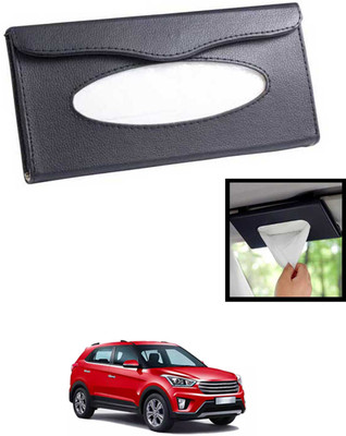 MATIES Universal Lightweight/Waterproof Leatherite Rectangle Black Tissue For Car-70 Vehicle Tissue Dispenser(Black)