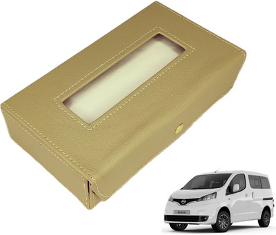 MOCKHE Basic-Beige Tissue Box Leatherette-465 Vehicle Tissue Dispenser(Beige)