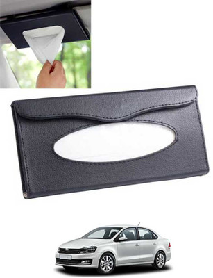 CCMM Universal Leatherite Black Rectangle Tissue Paper Box/Dispencer For Car-288 Vehicle Tissue Dispenser(Black)