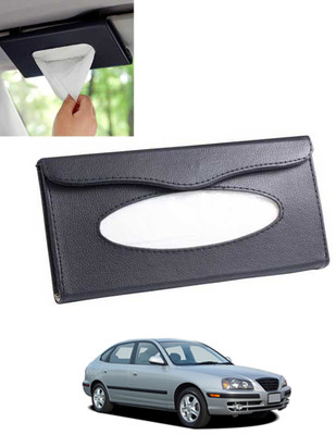 MSNP Universal Leatherite Rectangle Black Tissue Box For Car/office/Home-84 Vehicle Tissue Dispenser(Black)
