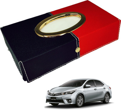 MOCKHE Chrom-Black-Red Tisue Box Leatherete-411 Vehicle Tissue Dispenser(Black, Red)