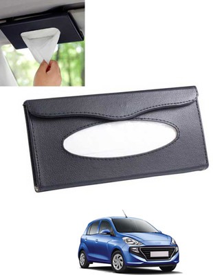 MSNP Universal Leatherite Rectangle Black Tissue Box For Car/office/Home-236 Vehicle Tissue Dispenser(Black)