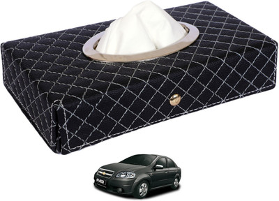 MOCKHE Cross-Black Tissue Box Leatherette-199 Vehicle Tissue Dispenser(Black)