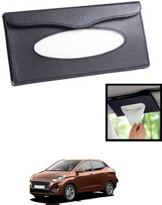 MATIES Universal Lightweight/Waterproof Leatherite Rectangle Black Tissue For Car-26 Vehicle Tissue Dispenser(Black)