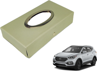 MOCKHE Chrom-Beige Tisue Box Leatherete-783 Vehicle Tissue Dispenser(Beige)