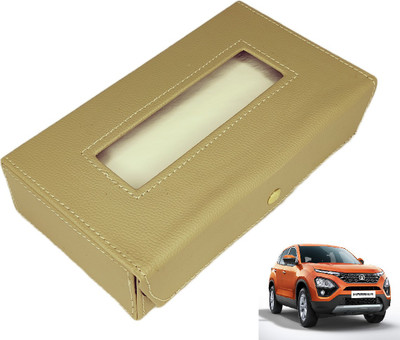 MOCKHE Basic-Beige Tissue Box Leatherette-410 Vehicle Tissue Dispenser(Beige)