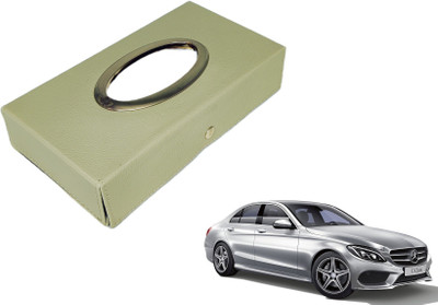 MOCKHE Chrom-Beige Tisue Box Leatherete-636 Vehicle Tissue Dispenser(Beige)