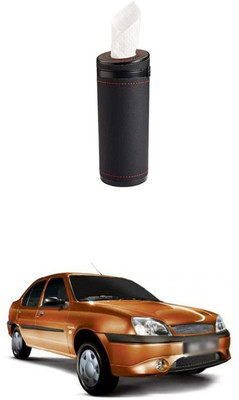PRTEK PU Leather Plus ABS, Car Cylindrical Cup Holder Tissue forIkon Vehicle Tissue Dispenser(Brown)