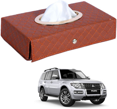 MOCKHE Cross-Tan Tissue Box Leatherette-282 Vehicle Tissue Dispenser(Grey)