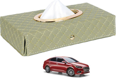 MOCKHE Cross-Beige Tissue Box Leatherette-581 Vehicle Tissue Dispenser(Beige)