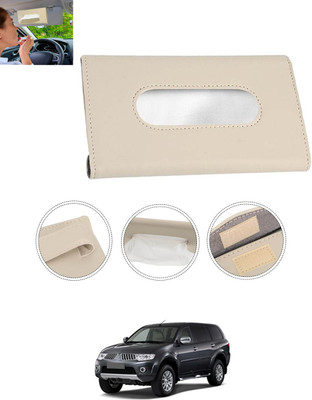 MSNP Universal Leatherite Rectangle Beige Tissue Box For Car/office/Home-202 Vehicle Tissue Dispenser(Beige)