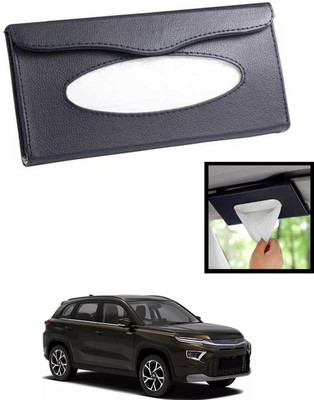 MATIES Universal Lightweight/Waterproof Leatherite Rectangle Black Tissue For Car-283 Vehicle Tissue Dispenser(Black)