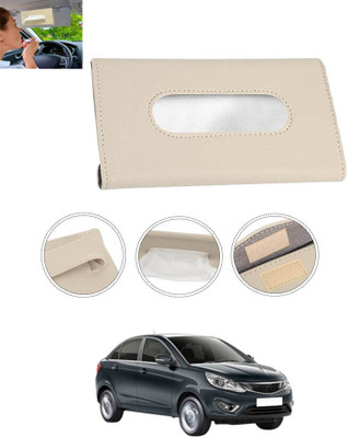 CCMM Universal Leatherite Beige Rectangle Tissue Paper Box/Dispencer For Car-331 Vehicle Tissue Dispenser(Beige)