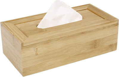 HOKiPO Wooden Tissue Paper Holder, Rectangular, Large (AR2020), Vehicle Tissue Dispenser(Brown)