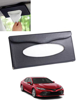 MSNP Universal Leatherite Rectangle Black Tissue Box For Car/office/Home-47 Vehicle Tissue Dispenser(Black)