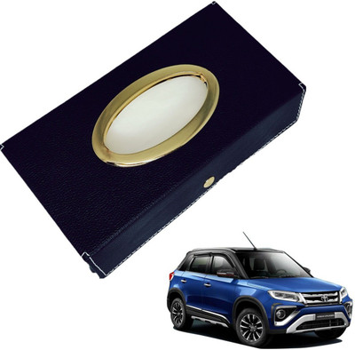 MOCKHE Chrom-Black Tisue Box Leatherete-540 Vehicle Tissue Dispenser(Black)