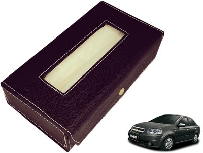 MOCKHE Basic-Black Tissue Box Leatherette-35 Vehicle Tissue Dispenser(Black)