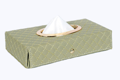 MOCKHE Cross-Beige Tissue Box Leatherette-434 Vehicle Tissue Dispenser(Beige)