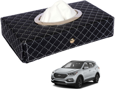 MOCKHE Cross-Black Tissue Box Leatherette-70 Vehicle Tissue Dispenser(Black)