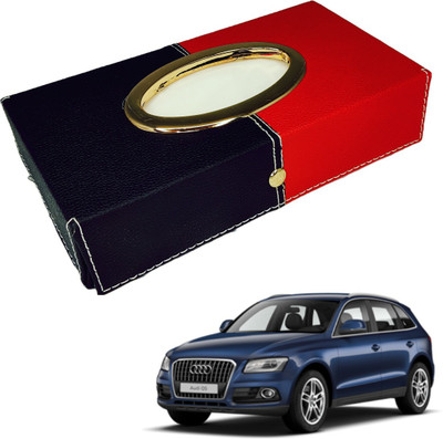 MOCKHE Chrom-Black-Red Tisue Box Leatherete-278 Vehicle Tissue Dispenser(Black, Red)