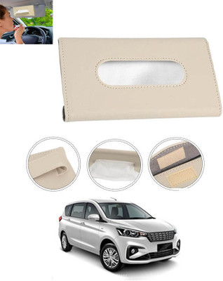 CCMM Universal Leatherite Beige Rectangle Tissue Paper Box/Dispencer For Car-95 Vehicle Tissue Dispenser(Beige)