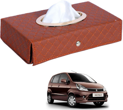 MOCKHE Cross-Tan Tissue Box Leatherette-363 Vehicle Tissue Dispenser(Grey)