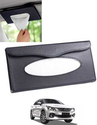 ABJD Leatherite Universal Black Rectangle Tissue Holder For Office,Home,Car-32 Vehicle Tissue Dispenser(Black)