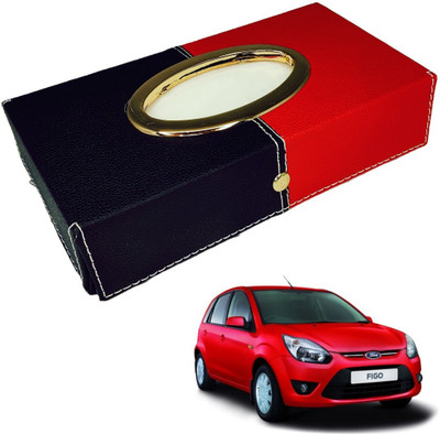 MOCKHE Chrom-Black-Red Tisue Box Leatherete-365 Vehicle Tissue Dispenser(Black, Red)