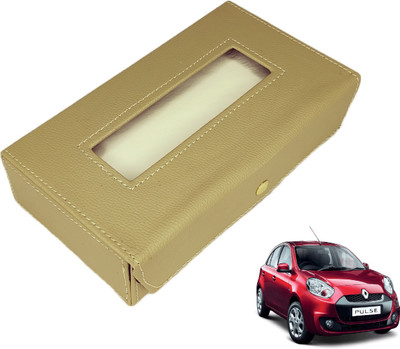 MOCKHE Basic-Beige Tissue Box Leatherette-378 Vehicle Tissue Dispenser(Beige)