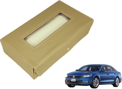 MOCKHE Basic-Beige Tissue Box Leatherette-374 Vehicle Tissue Dispenser(Beige)