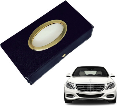 MOCKHE Chrom-Black Tisue Box Leatherete-394 Vehicle Tissue Dispenser(Black)