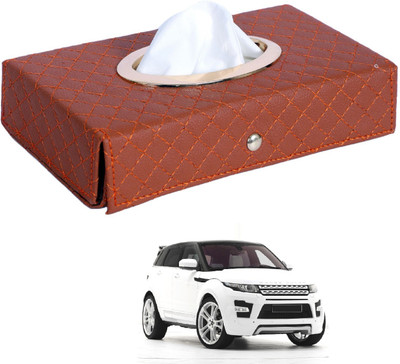 MOCKHE Cross-Tan Tissue Box Leatherette-209 Vehicle Tissue Dispenser(Grey)