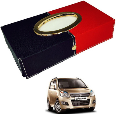 MOCKHE Chrom-Black-Red Tisue Box Leatherete-496 Vehicle Tissue Dispenser(Black, Red)