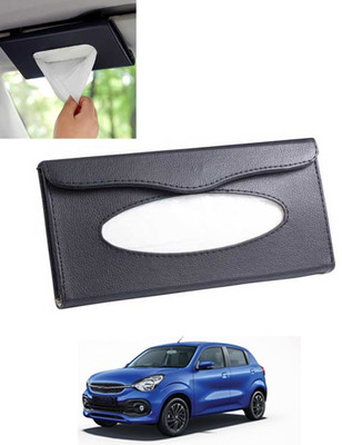 MSNP Universal Leatherite Rectangle Black Tissue Box For Car/office/Home-54 Vehicle Tissue Dispenser(Black)