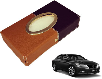 MOCKHE Chrom-Black-Tan Tisue Box Leatherete-36 Vehicle Tissue Dispenser(Black, Grey)