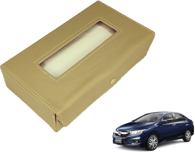 MOCKHE Basic-Beige Tissue Box Leatherette-285 Vehicle Tissue Dispenser(Beige)