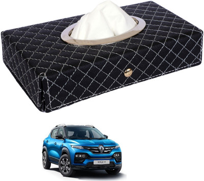 MOCKHE Cross-Black Tissue Box Leatherette-19 Vehicle Tissue Dispenser(Black)