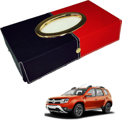 MOCKHE Chrom-Black-Red Tisue Box Leatherete-326 Vehicle Tissue Dispenser(Black, Red)