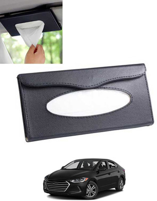 MSNP Universal Leatherite Rectangle Black Tissue Box For Car/office/Home-87 Vehicle Tissue Dispenser(Black)