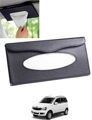 AYW Black Car Tissue Holder Rectangle Leatherite/Include Tissue/Save Space-176 Vehicle Tissue Dispenser(Black)