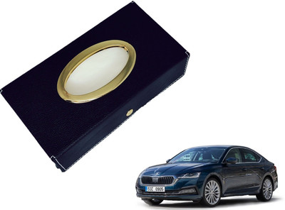 MOCKHE Chrom-Black Tisue Box Leatherete-325 Vehicle Tissue Dispenser(Black)