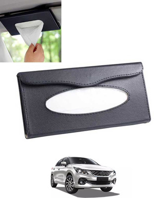 MSNP Universal Leatherite Rectangle Black Tissue Box For Car/office/Home-32 Vehicle Tissue Dispenser(Black)