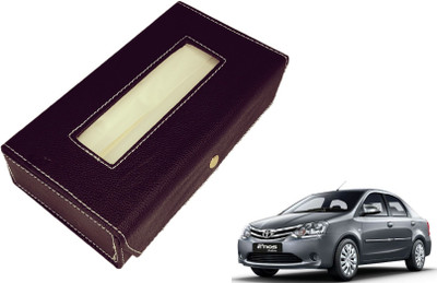 MOCKHE Basic-Black Tissue Box Leatherette-82 Vehicle Tissue Dispenser(Black)