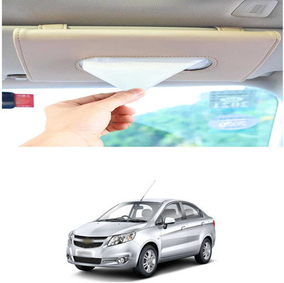 PRTEK Beige Car Tissue Holder Napkin for Sun Visor and Backseat – Universal Fit D8 Vehicle Tissue Dispenser(Beige)