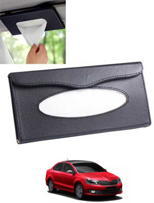 ABJD Leatherite Universal Black Rectangle Tissue Holder For Office,Home,Car-216 Vehicle Tissue Dispenser(Black)