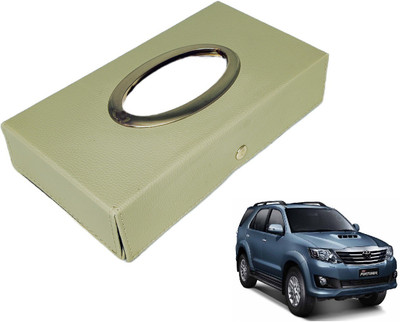 MOCKHE Chrom-Beige Tisue Box Leatherete-689 Vehicle Tissue Dispenser(Beige)