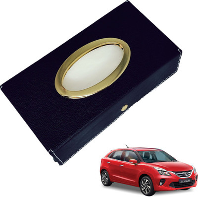 MOCKHE Chrom-Black Tisue Box Leatherete-121 Vehicle Tissue Dispenser(Black)