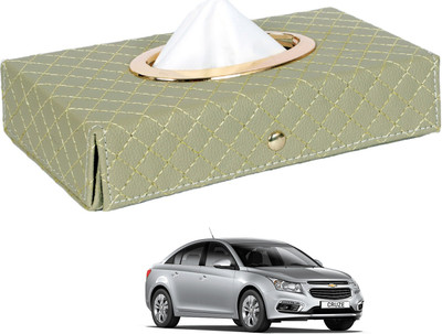 MOCKHE Cross-Beige Tissue Box Leatherette-421 Vehicle Tissue Dispenser(Beige)