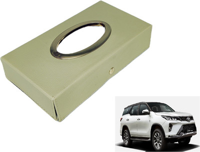 MOCKHE Chrom-Beige Tisue Box Leatherete-826 Vehicle Tissue Dispenser(Beige)