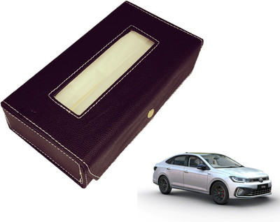 MOCKHE Basic-Black Tissue Box Leatherette-210 Vehicle Tissue Dispenser(Black)